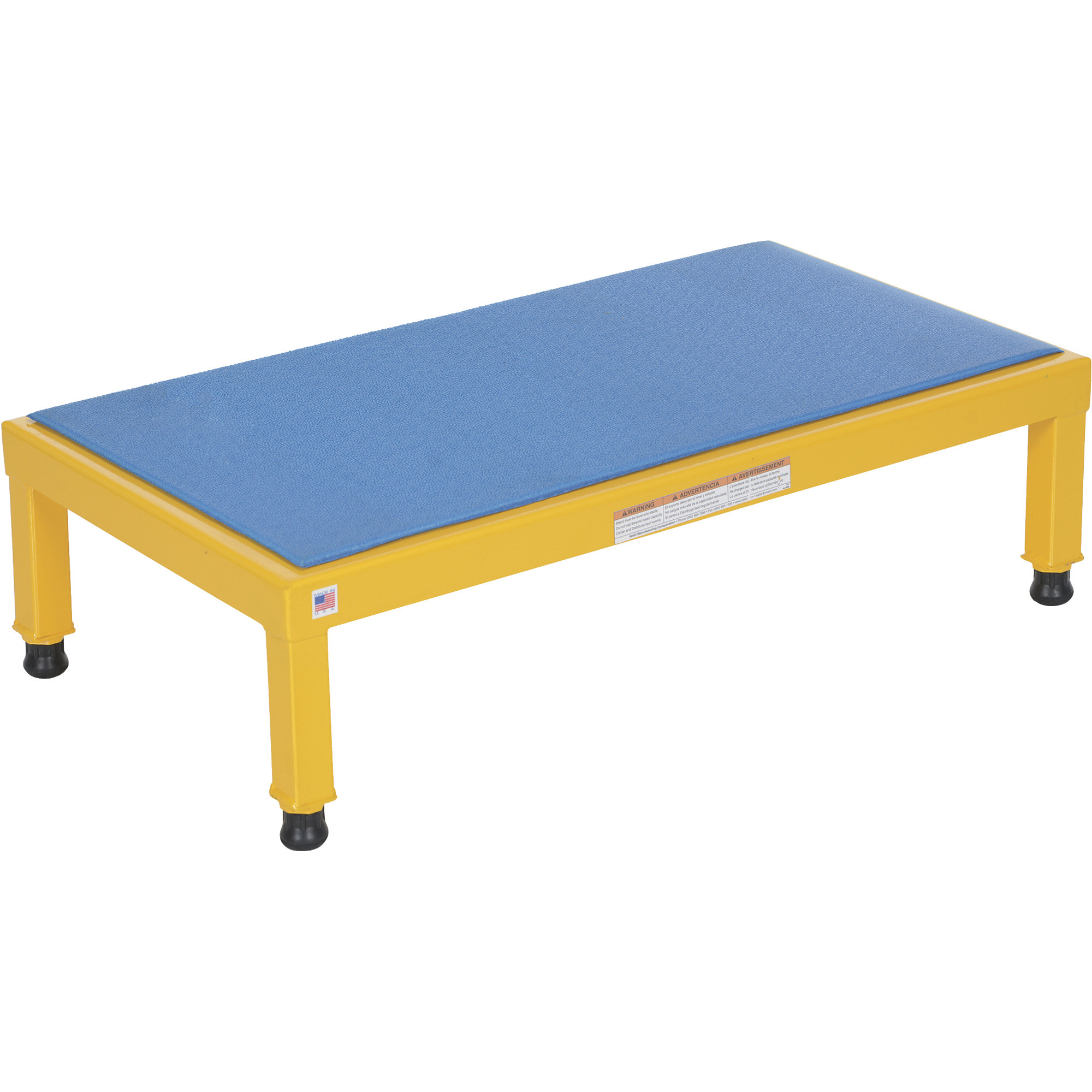 Vestil Adjustable Work-Mate Stand - 36in.W x 19in.D, 16in. Raised Height, Ergonomic Matting Deck, Model# AHT-H-1936